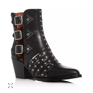 Stylish Black Studded Ankle Booties